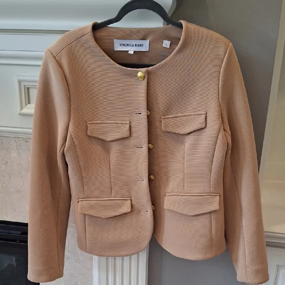 Veronica Beard Camel Blazer with Gold Buttons - Picture 1 of 3